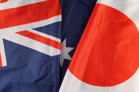 Flag of Australia and Japanの写真素材