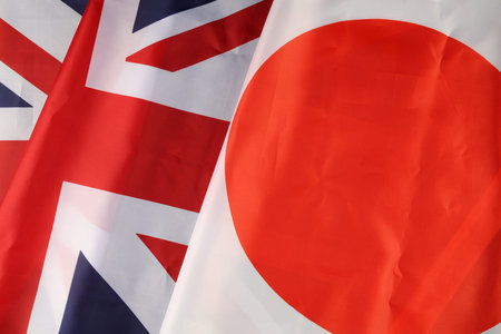 Flag of Great Britain and Japanの写真素材