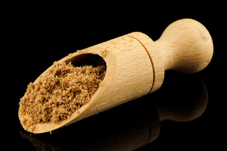 Ground coriander seasoning scoop close-upの写真素材