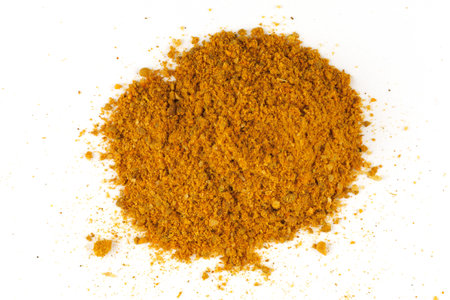 Curry powder seasoning isolate close-upの写真素材