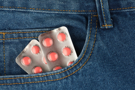 Pills in the pants pocketの写真素材