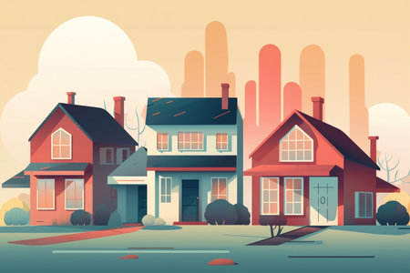 real estate sale agency illustration. AI Generatedの素材