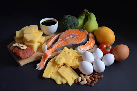 Healthy Eating. Useful products. AI Generatedの素材