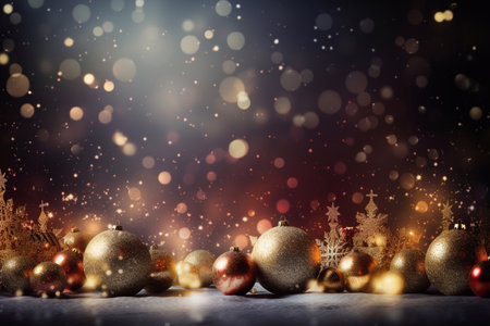 Beautiful New Year and Christmas background. AI Generatedの素材