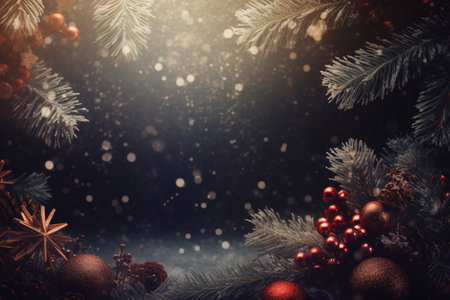 Beautiful New Year and Christmas background. AI Generatedの素材