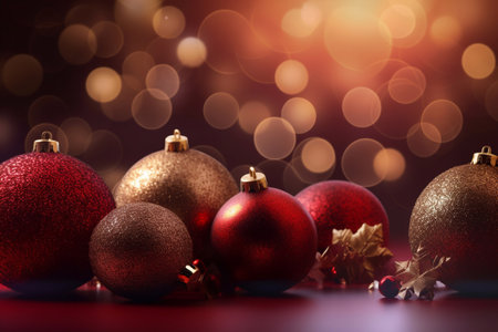 Beautiful New Year and Christmas background. AI Generatedの素材
