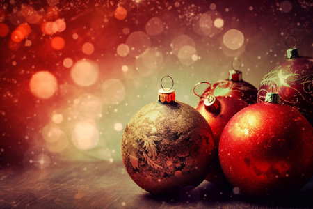 Beautiful New Year and Christmas background. AI Generatedの素材