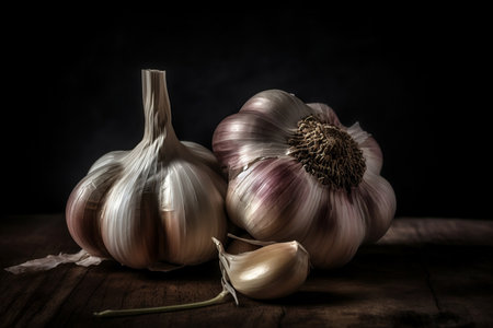 Garlic close-up. AI Generatedの素材