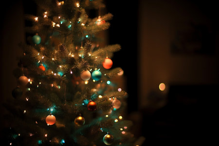 Christmas tree in the room. AI Generatedの素材