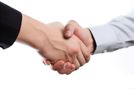 Handshake close-up. AI Generatedの素材