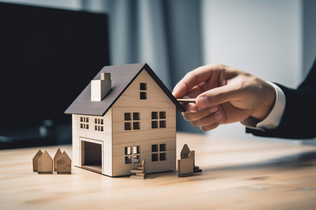 The layout of the house in the hands of a realtor. AI Generatedの素材