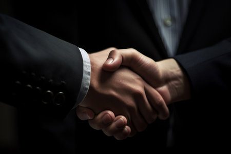 Handshake close-up. AI Generatedの素材
