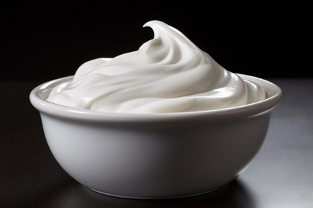 sour cream in a bowl. AI Generatedの素材