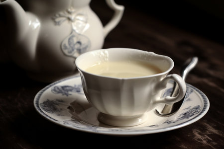 Tea with milk. AI Generatedの素材