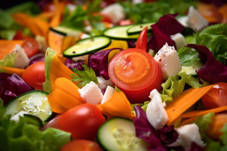 Vitamin vegetable salad. AI Generatedの素材