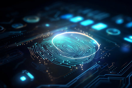 Fingerprint scanning online. AI Generatedの素材