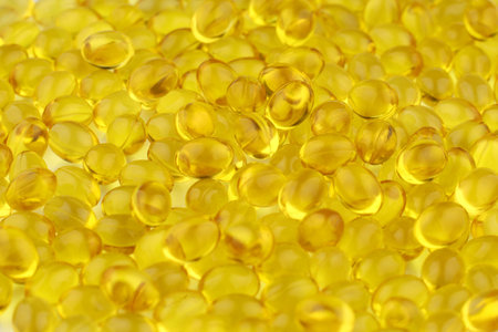 Vitamin D3 gelatin capsules.の写真素材