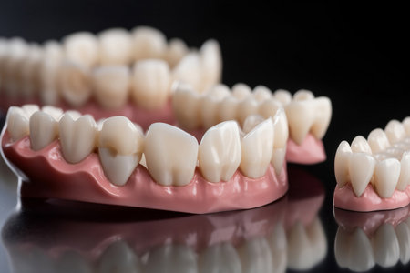 dental prostheses close-up. AI Generatedの素材