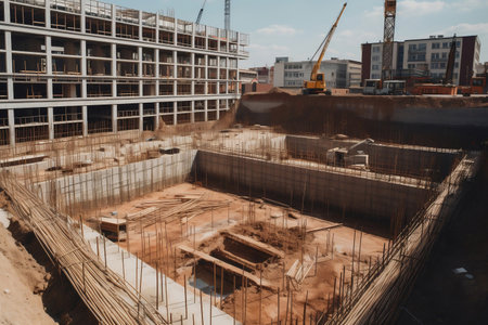 construction process. Construction of a new house. AI Generatedの素材