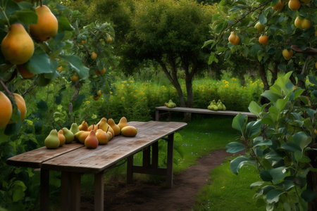 trees with pears. AI Generatedの素材