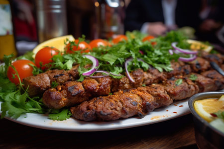 Kebab meat dish. AI Generatedの素材