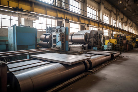Production of metal products. AI Generatedの素材