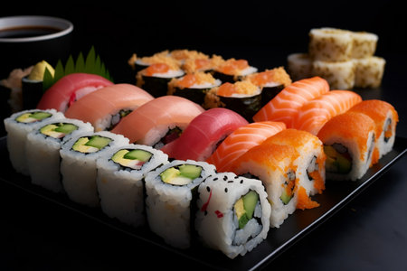 Sushi Japanese food. AI Generatedの素材