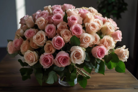 A large bouquet of roses. AI Generatedの素材