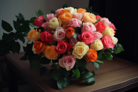 A large bouquet of roses. AI Generatedの素材