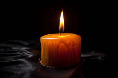 candle burns in the dark. AI Generatedの素材