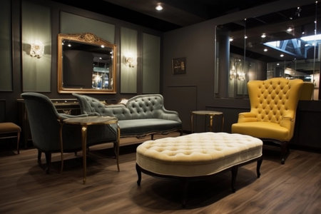 Modern furniture salon. AI Generatedの素材