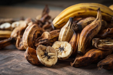 Lots of dried banana. AI Generatedの素材