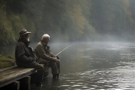 fishermen catch fish. AI Generatedの素材