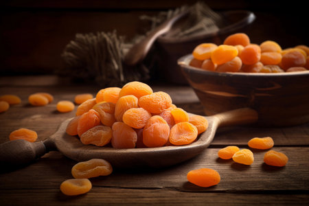 Lots of dried apricots. AI Generatedの素材