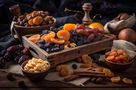 Lots of dried fruit. AI Generatedの素材