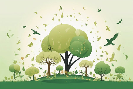 Ecology and nature conservation. AI Generatedの素材