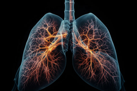 Human lungs symbolic image. AI Generatedの素材