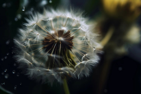 Dandelion in summer close-up. AI Generatedの素材