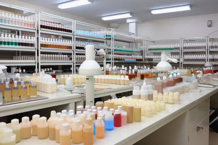 production of cosmetics. AI Generatedの素材