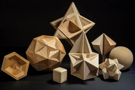 Different geometric shapes. AI Generatedの素材