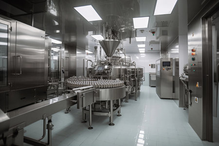pharmaceutical industry. production of medicines. AI Generatedの素材