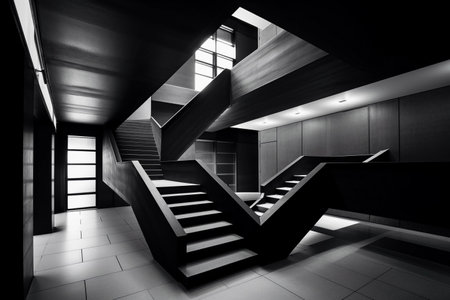 Minimalism in architecture. AI Generatedの素材