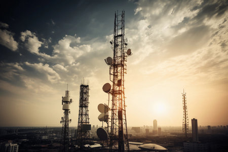 telecommunications industry. AI Generatedの素材