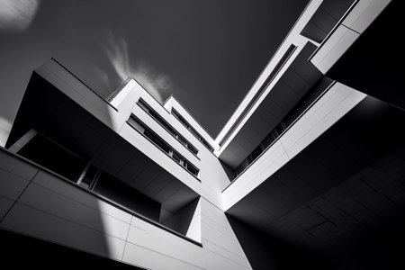 Minimalism in architecture. AI Generatedの素材