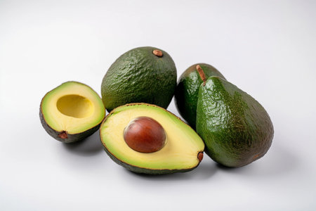 Avocado fruit isolate. AI Generatedの素材