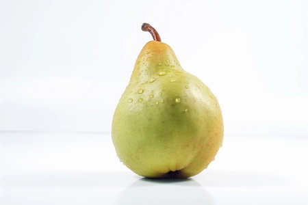 One pear on a white background. AI Generatedの素材