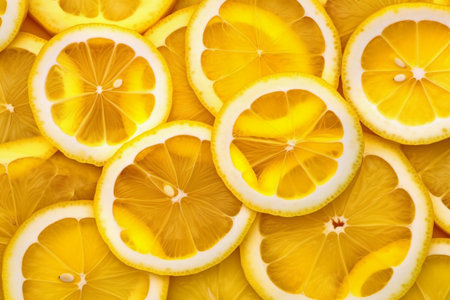 many lemon slices background. AI Generatedの素材