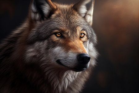 The wolf is a beautiful portrait. AI Generatedの素材