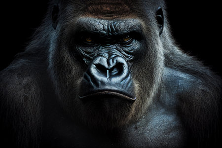 Gorilla monkey close-up. AI Generatedの素材