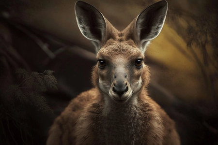 Kangaroos in Australia. AI Generatedの素材